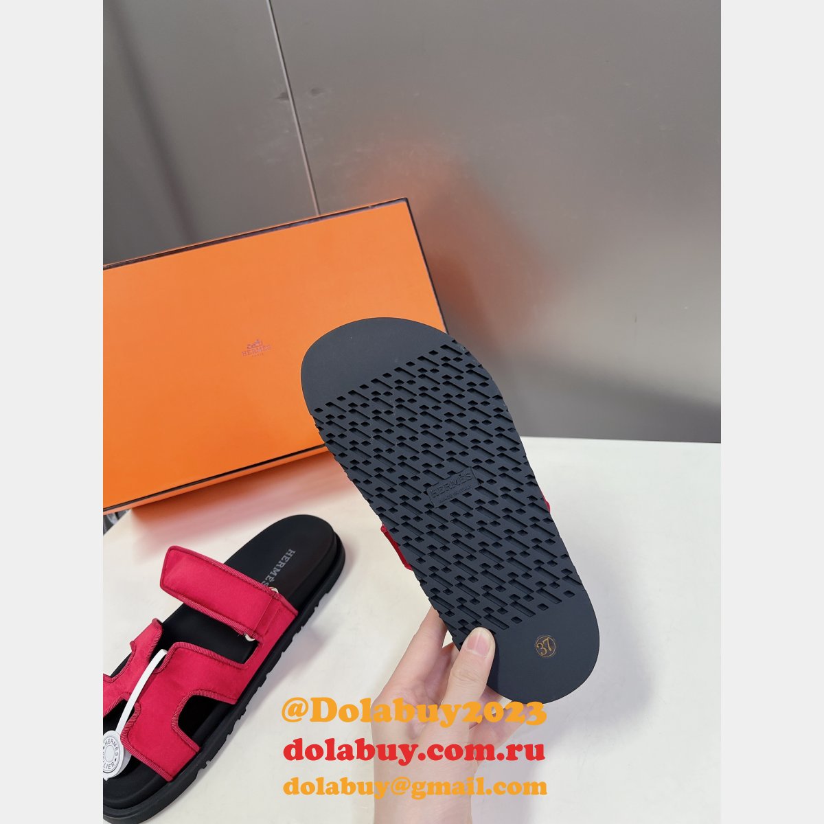 Luxury 2024 Hermes Replica Chypre Sandal High Quality Shoes