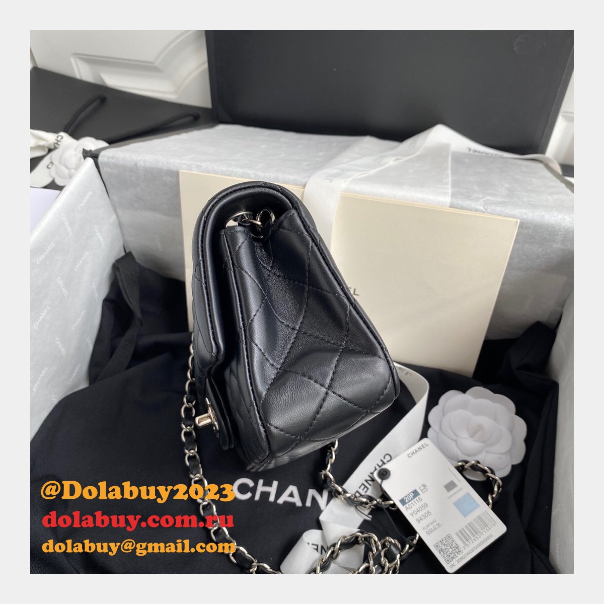 2020 Luxury CC CF 20CM Flap Lambskin Classic Black Bags