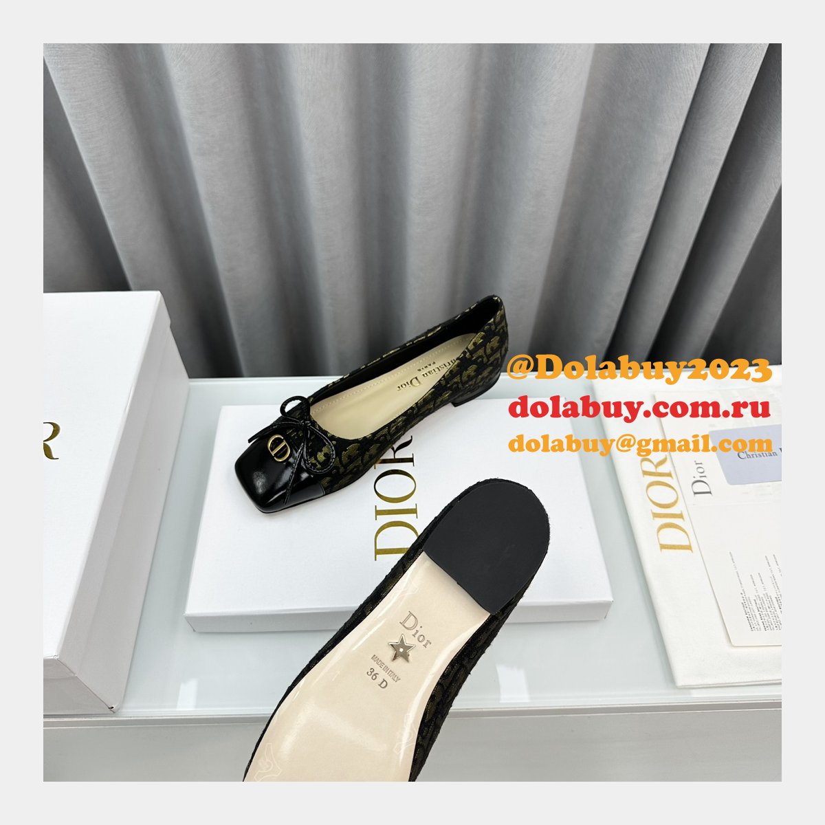 Duplicate DIOR D-Doll  BALLET FLAT Designer