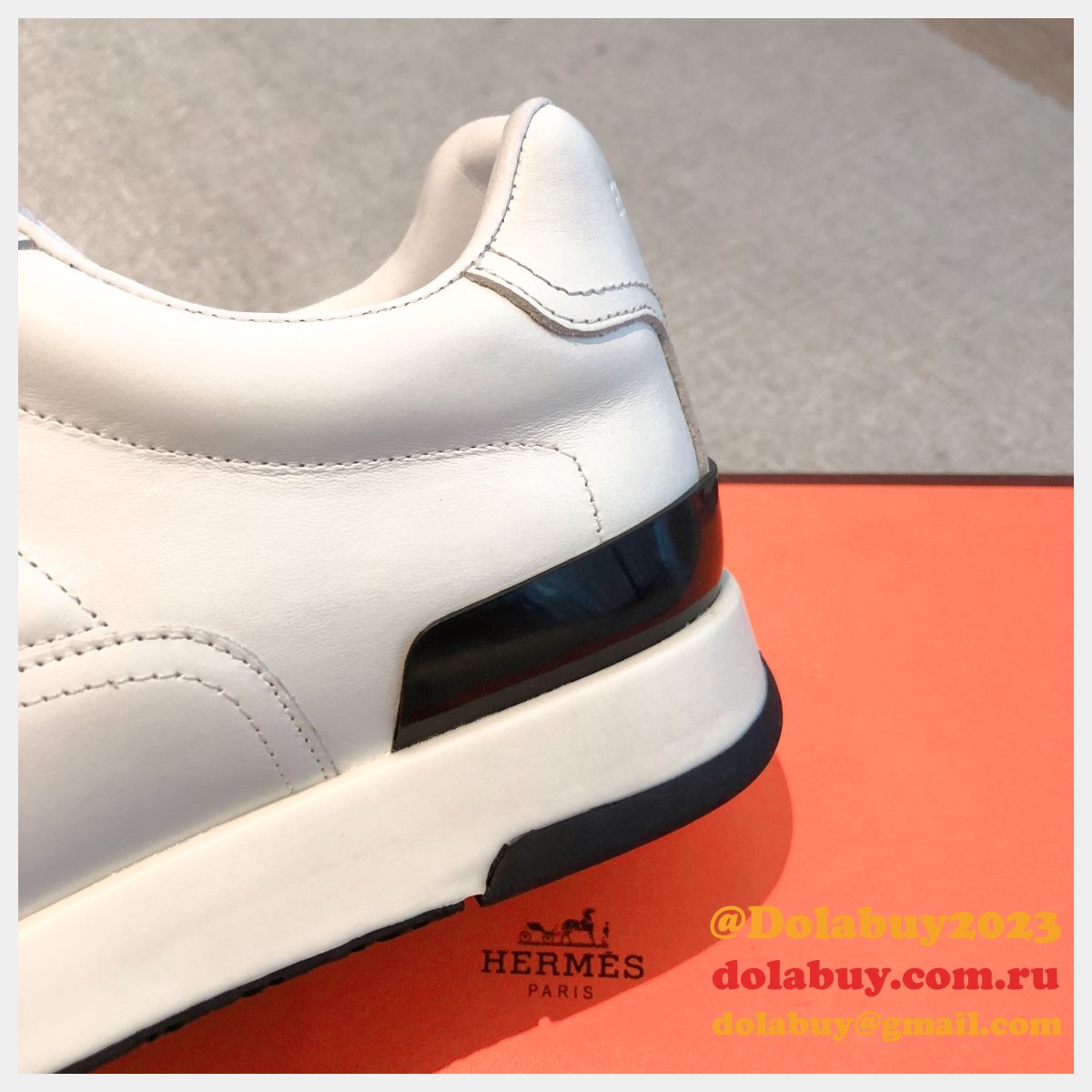 Wholesale Sneakers Leer Wit Hermes Knockoff Shoes