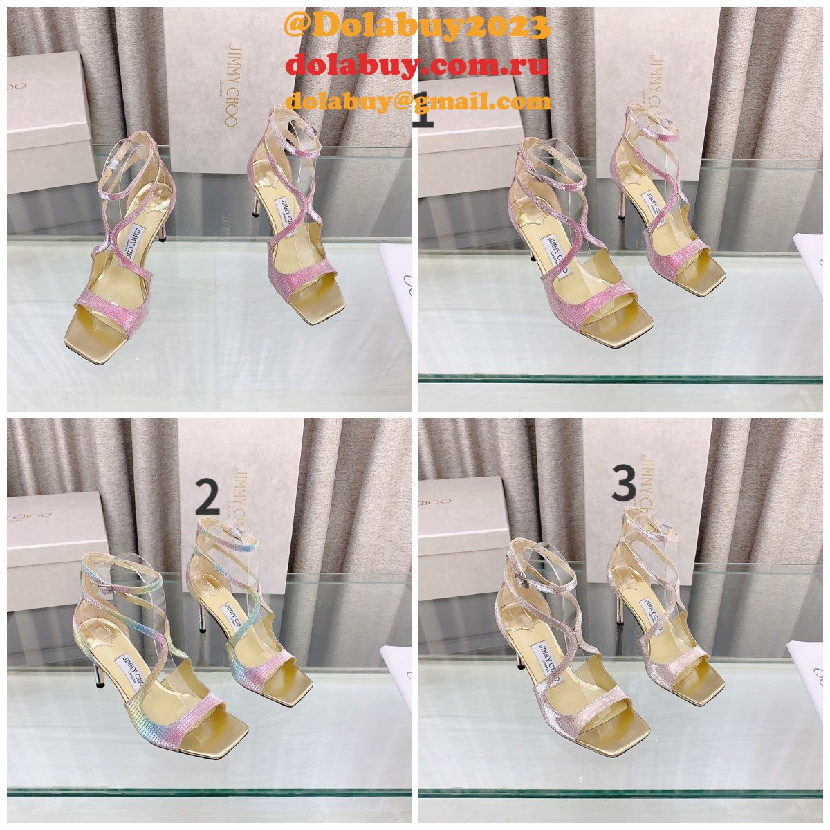 High Heeled Sandals Duplicate Heel: 8.5 cm / 10cm Jimmy Choo Shoes