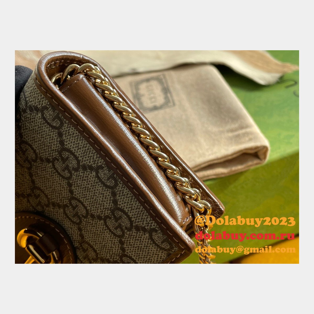 designer G*u*i replicas horsebit 1955 wallet with chain 621892 gg supreme