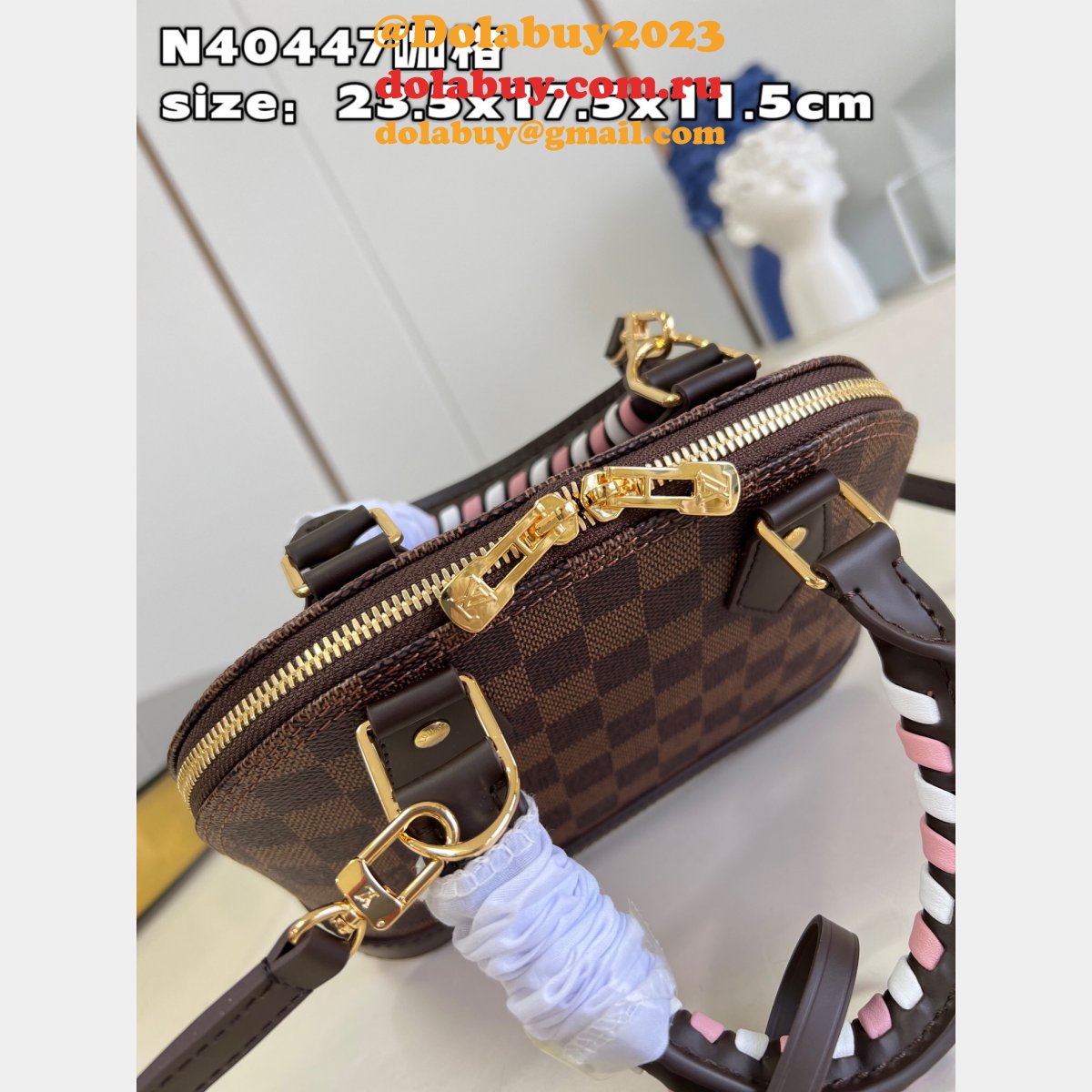 Fake Louis Vuitton Top Quality Braided N40447 Damier Ebene Bag