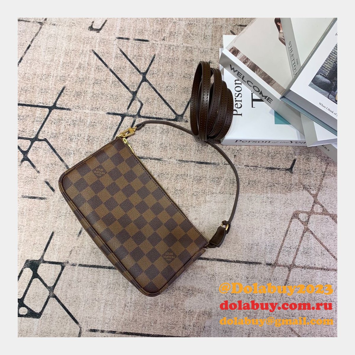Luxury Auth Louis Vuitton Damier Pochette Accessoires M41206