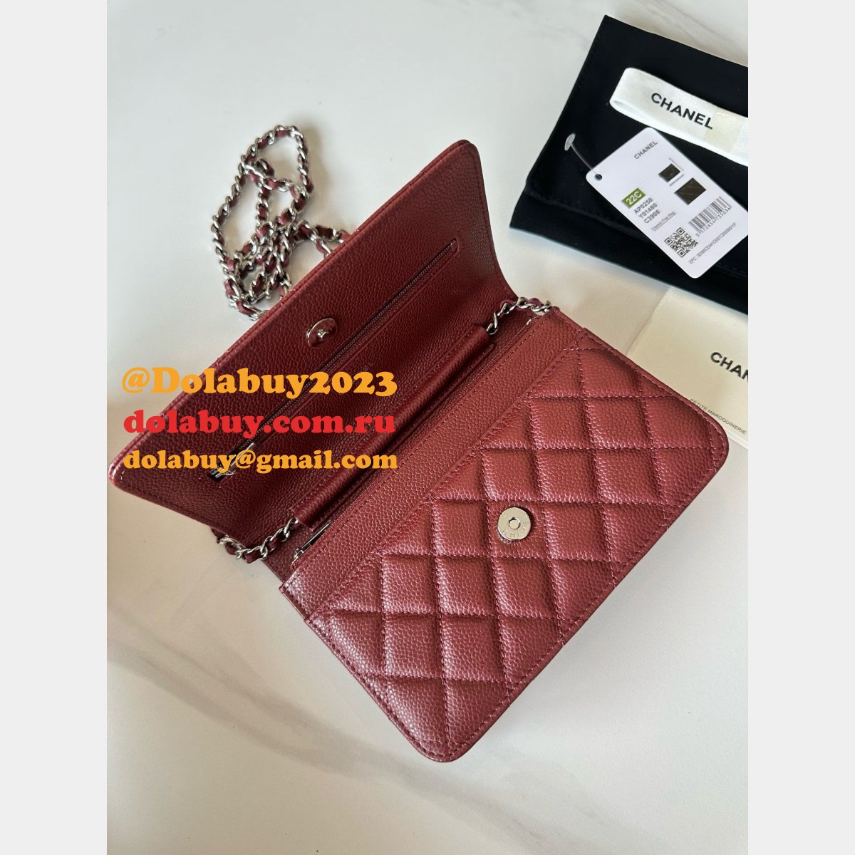 High Quality CC woc chain bag AP0250 MAGNETIC BUCKLE caviar 19CM