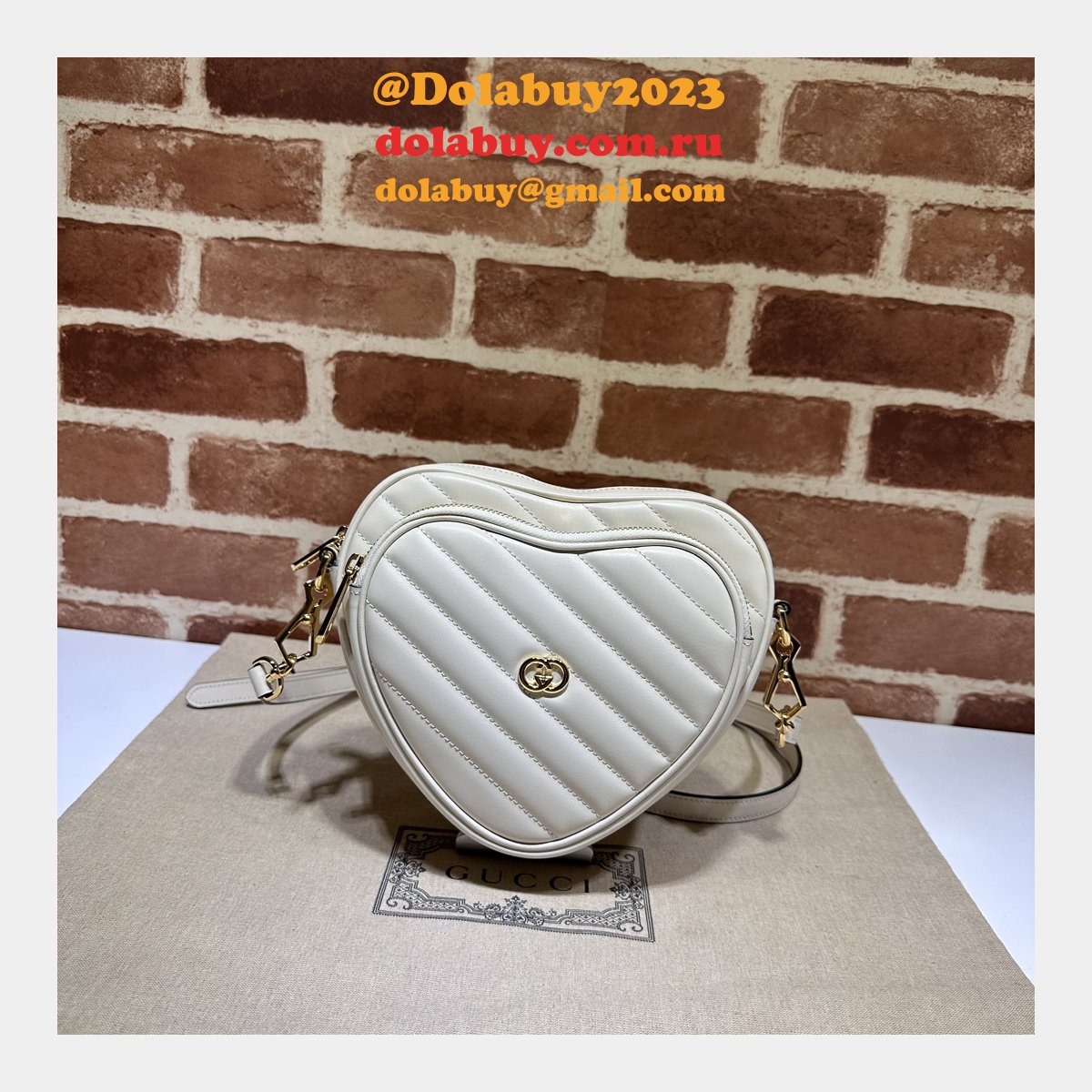 Top Quality GG MARMONT 751628 Heart matelasse BAG