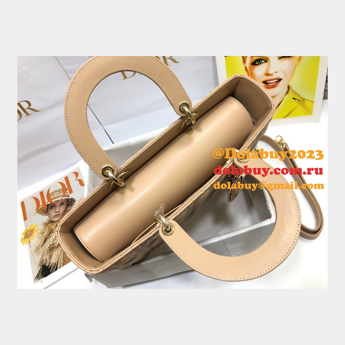 Inspired Duplicate dior lady lambskin 32CM HANDBAG