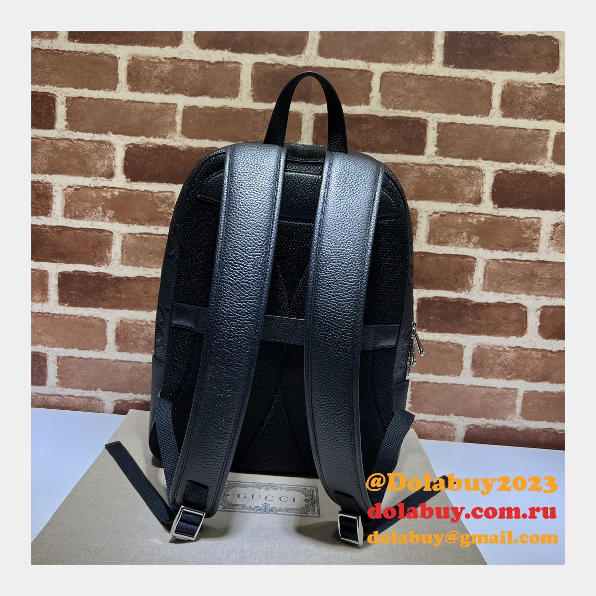 G*u*i black inspired 766932 jumbo gg backpack fake top quality