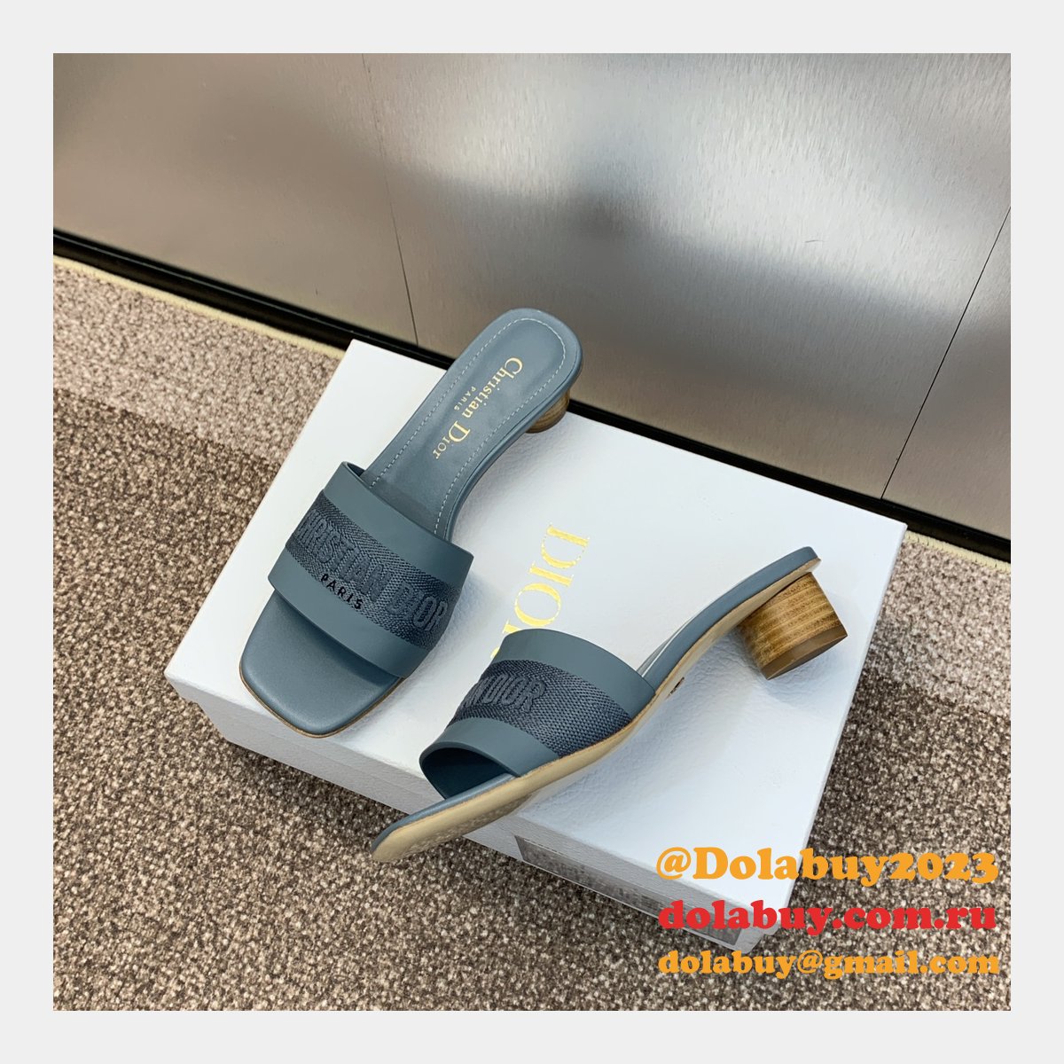 Top Quality DIOR Dway Heeled Slide