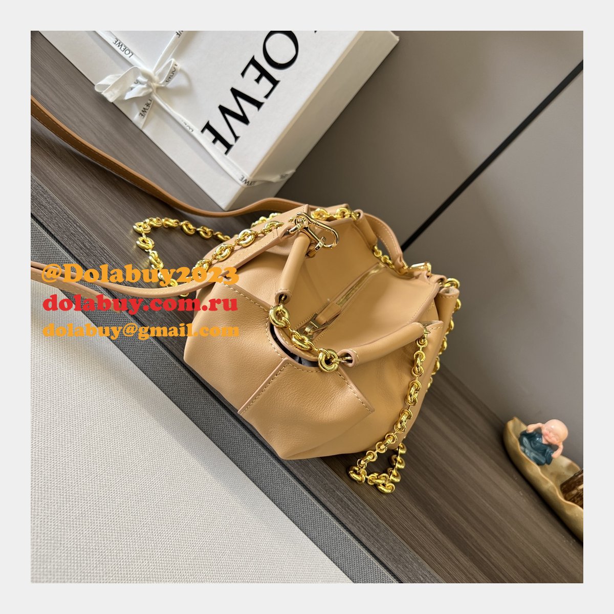 Luxury loewe Paseo small Nappa leather women bag