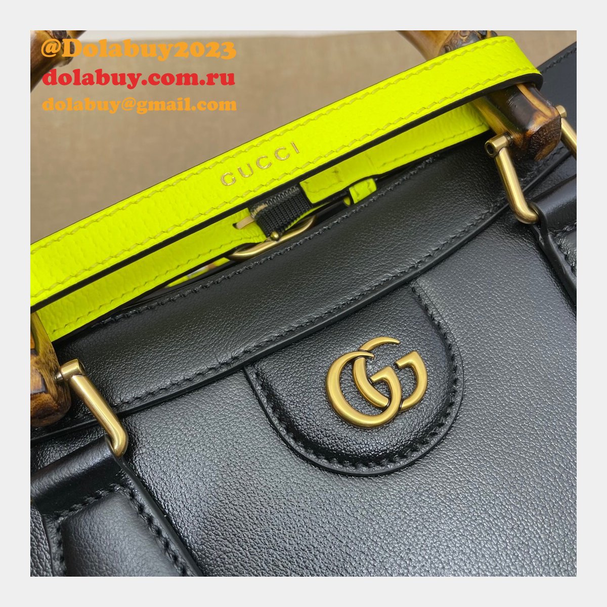 G*u*i best quality designer replica diana medium tote leather bag