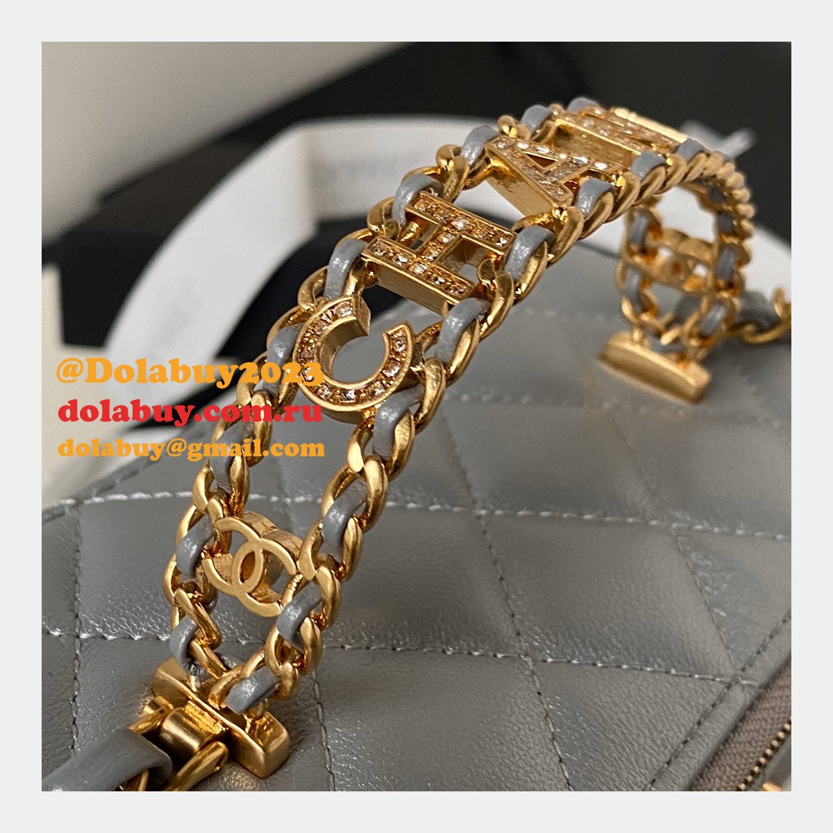 Knockoff Casual Style Vanity AP3663 2Way Chain Plain Party Bags