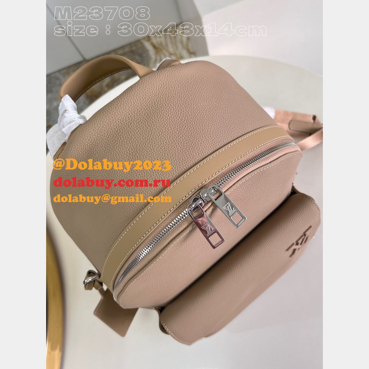Takeoff Backpacks LV Aerogram Men Fake M23708 Louis Vuitton Sable Beige Bag