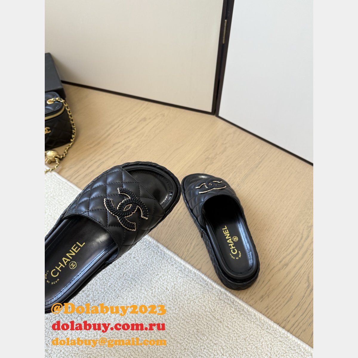 Fashion CC Mules Calfskin Women Shoes