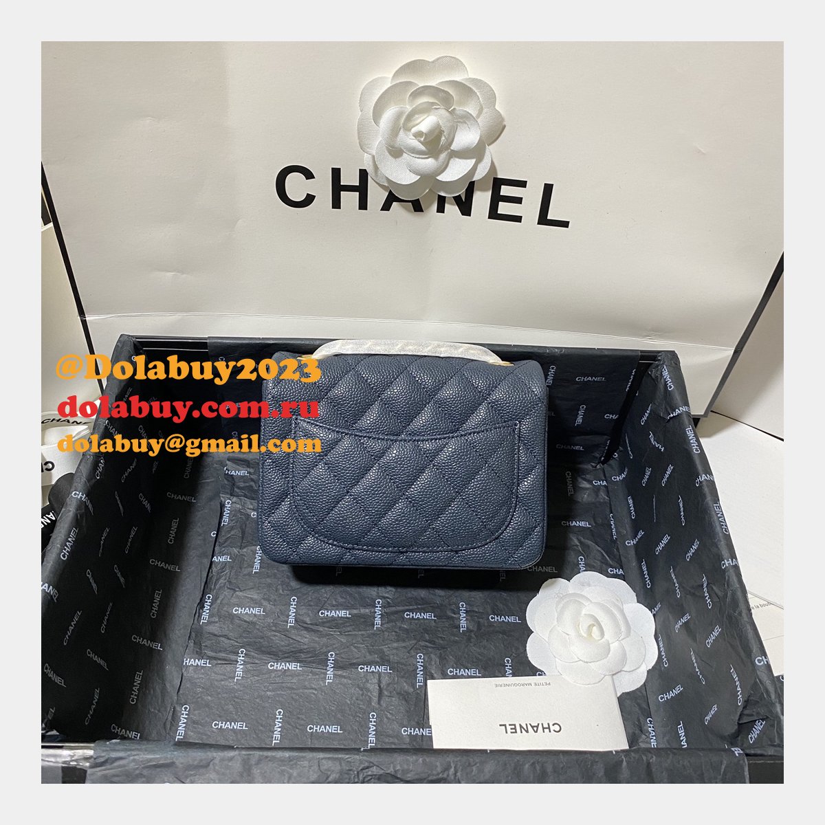 Perfect CC 17CM Classic Flap Caviar Leather Bag