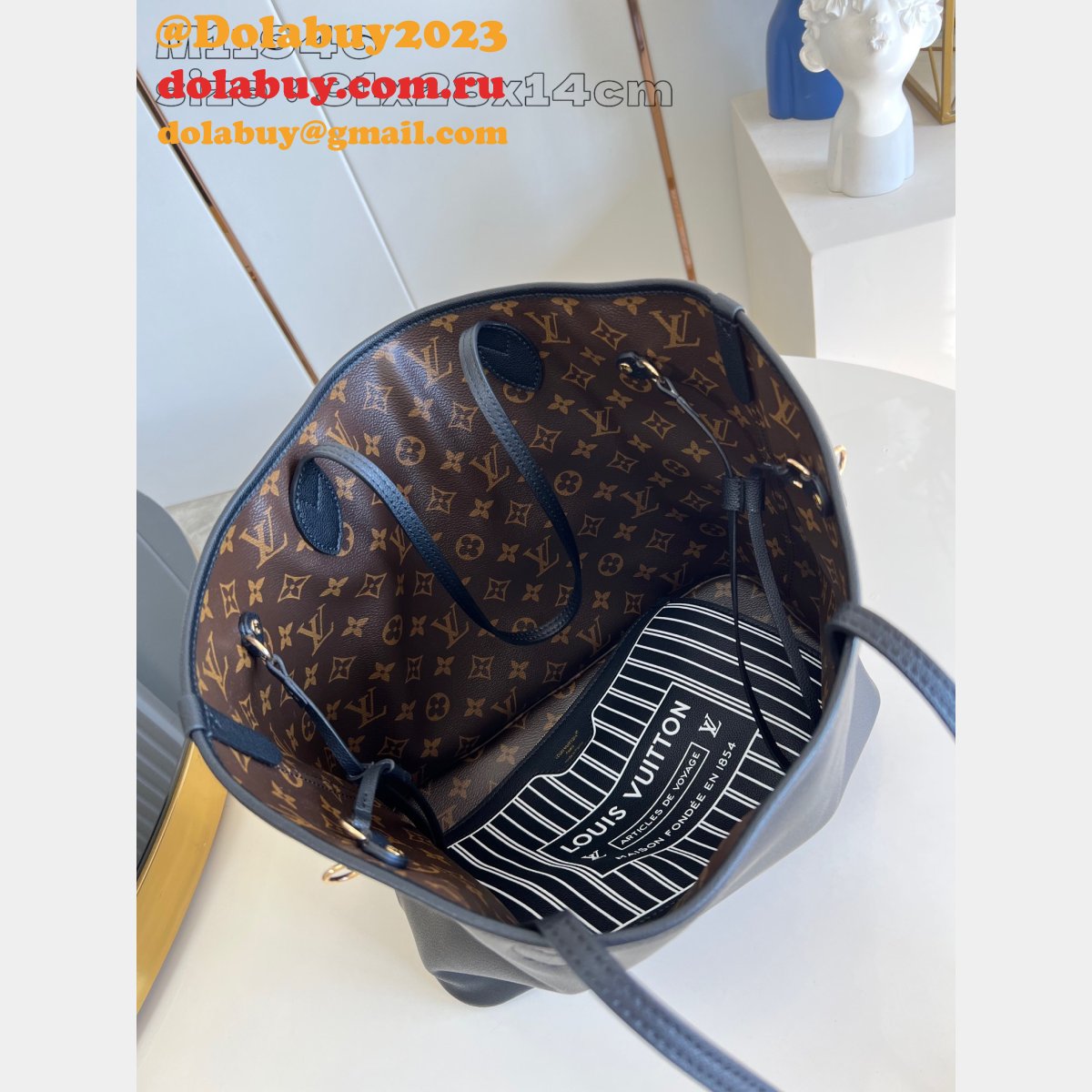 Knockoff Louis Vuitton M12061/M11946 Top Neverfull Inside Out Replica Bag