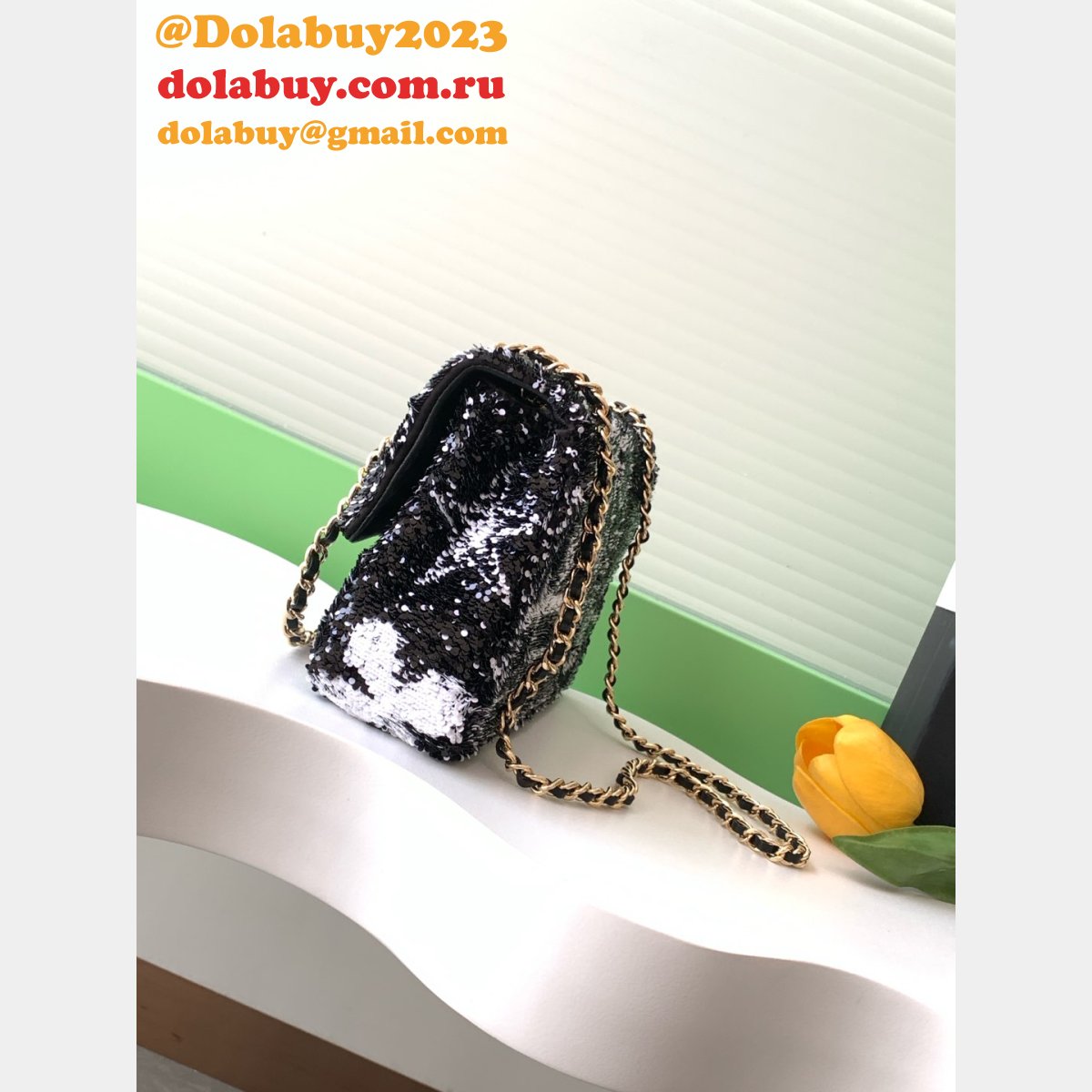 Perfect AAA+ Top Quality AS4561/AS4418 Flap Sequins Bag