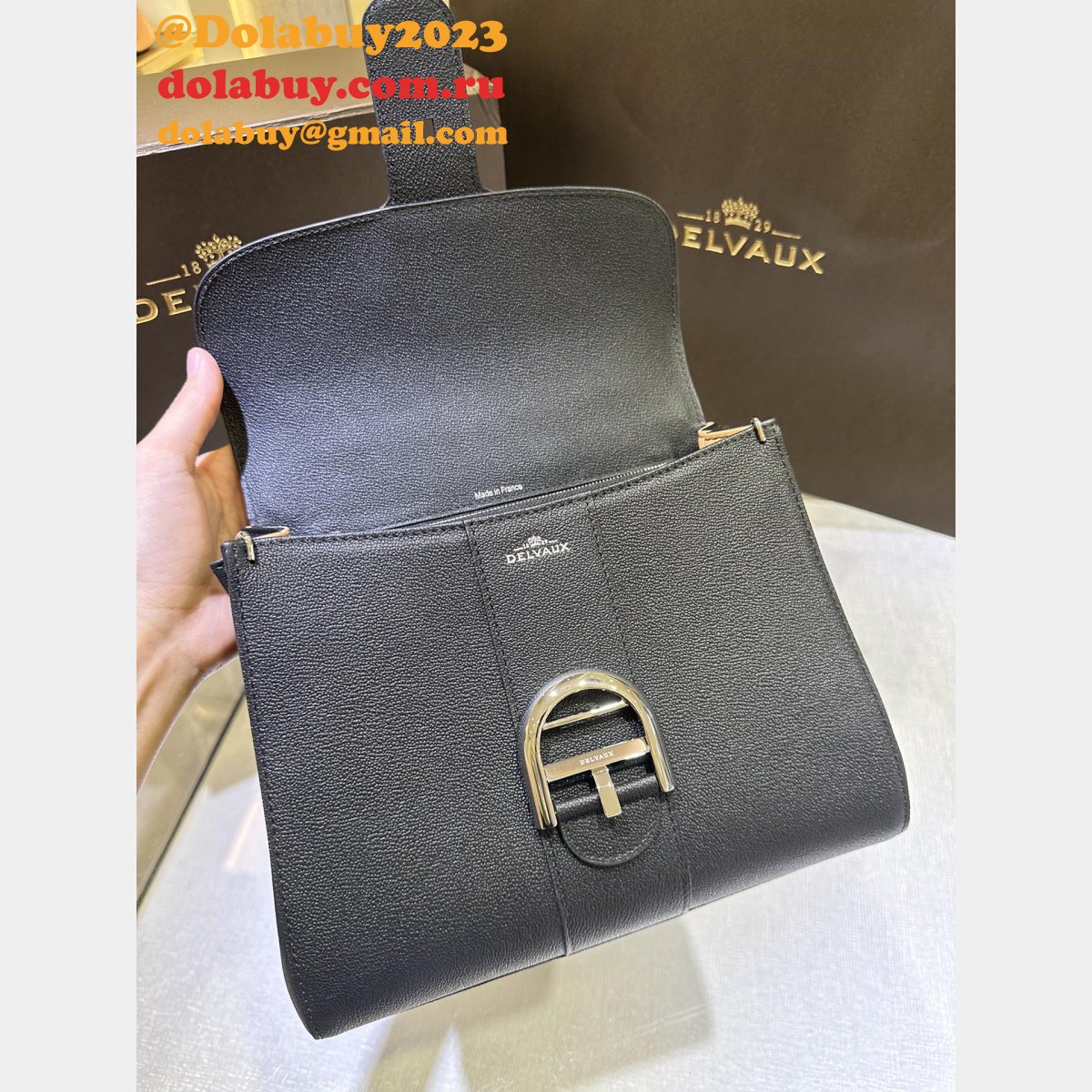 High Quality Black 99125066 Brillant RodéoCalf Delvaux Replica Bag