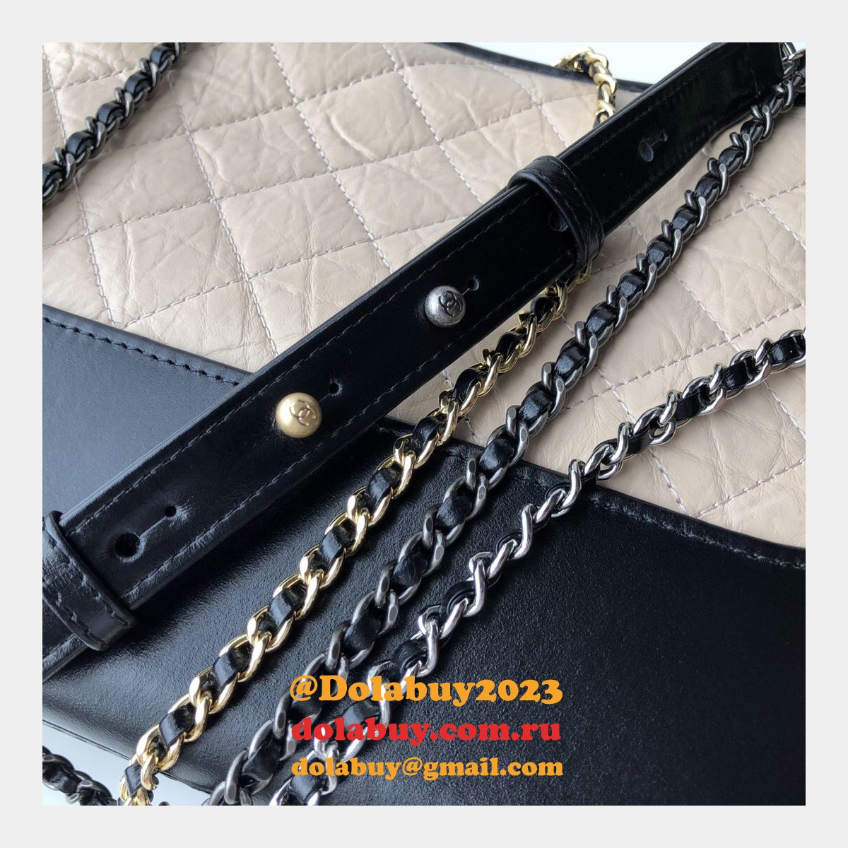 Best CC Gabrielle hobo bag 28cm Black Apricot