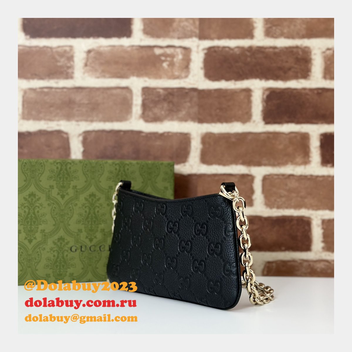 G*u*i replicas 815278 black gg emblem super perfect aaa+ bag