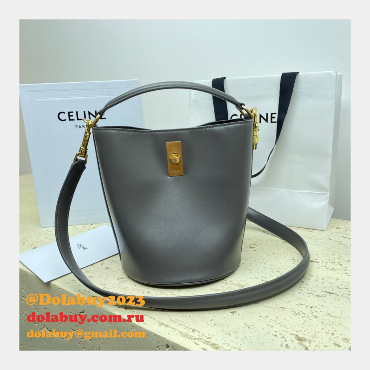 UK Celine Perfect Fake Quality Teen Bucket Triomphe Bag