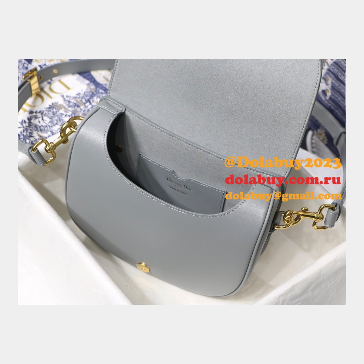 Best Replica Dior Bobby Bag Gray Box Calfskin