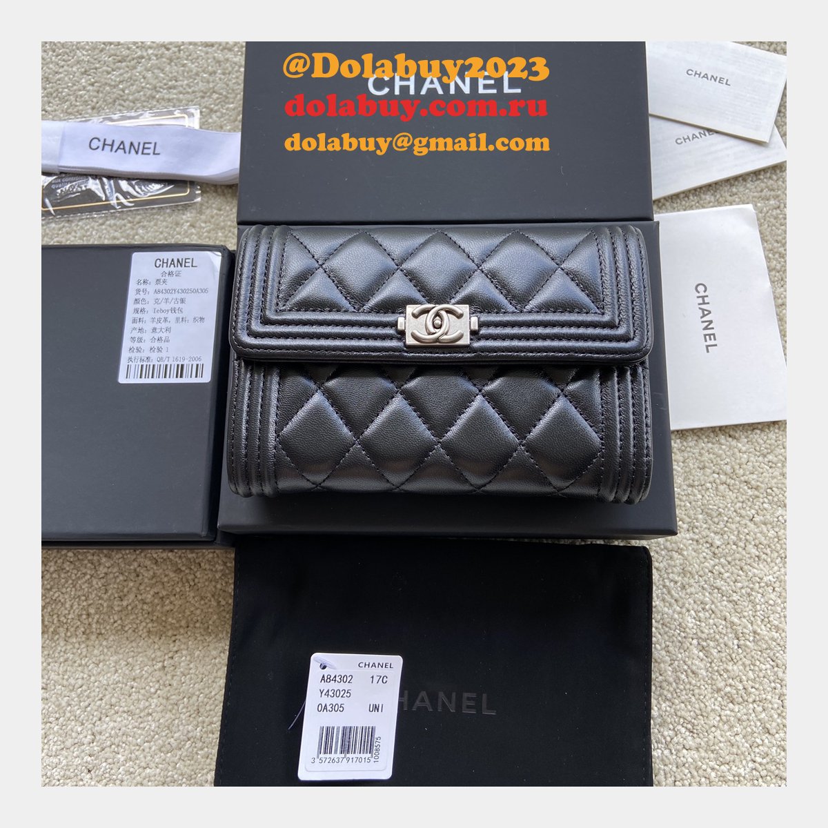 Designer CC Top Quality trifold wallet A84302