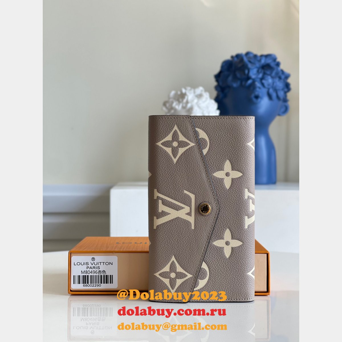 Dolabuy M80496 Louis Vuitton Replica Designer Sarah Wallet Bicolor Monogram Empreinte Leather Bags