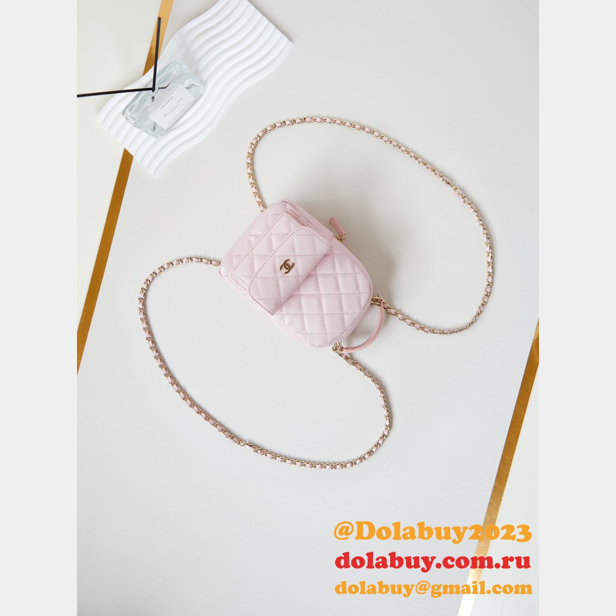 Fashion 24Cmini caviar leather women backpack AP3753