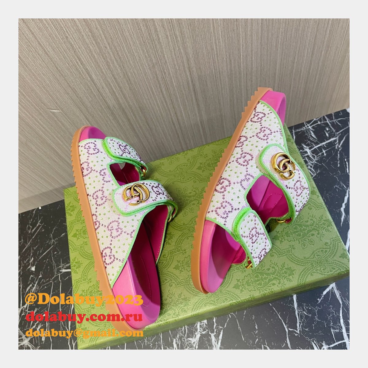 top quality G*u*i 1:1 mirror women sandal