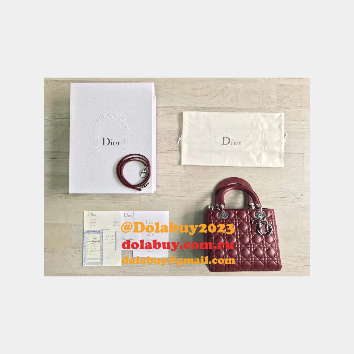 Fashion Christian Dior Lady Dior Top Quality 24CM Fake Bag