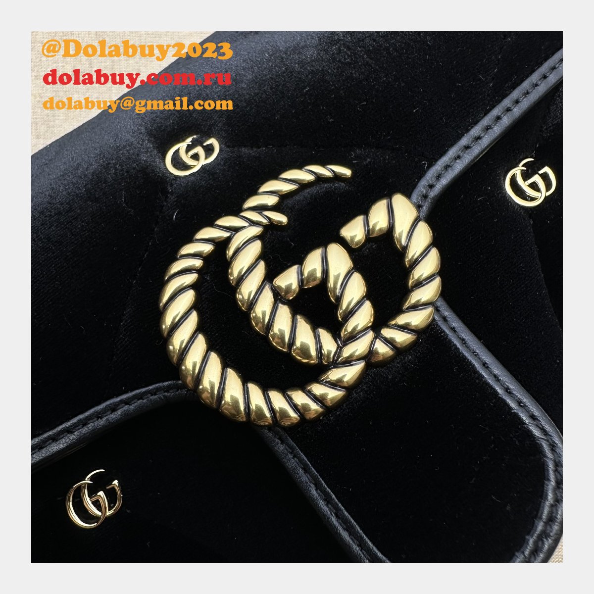 affordable 446744 black marmont top-quality fake G*u*i bags