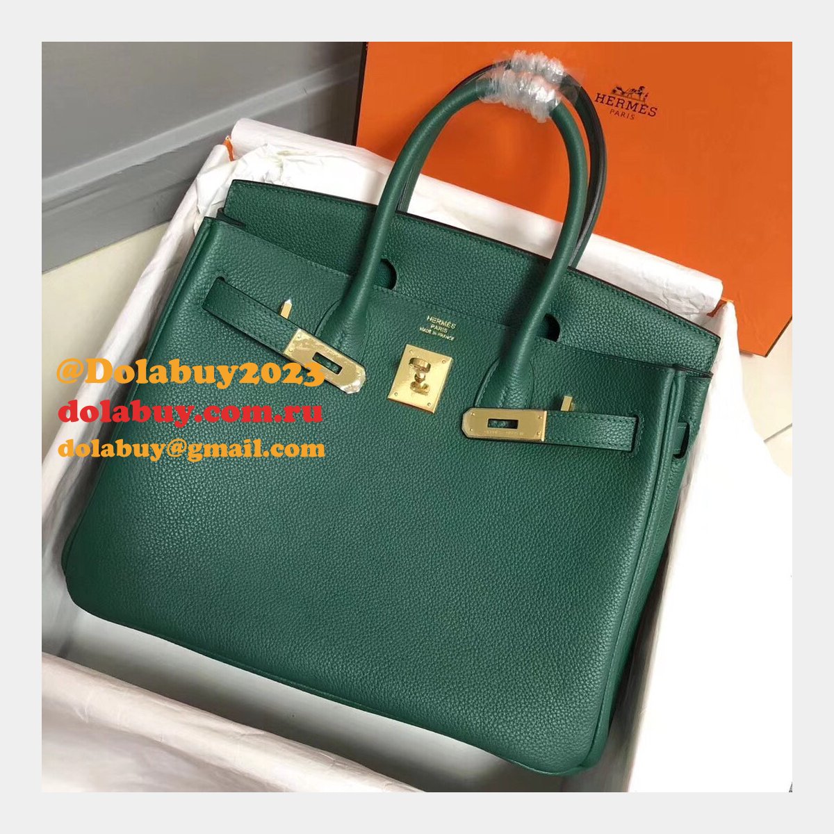 Hermes Birkin 35cm Togo leather Handbags Green