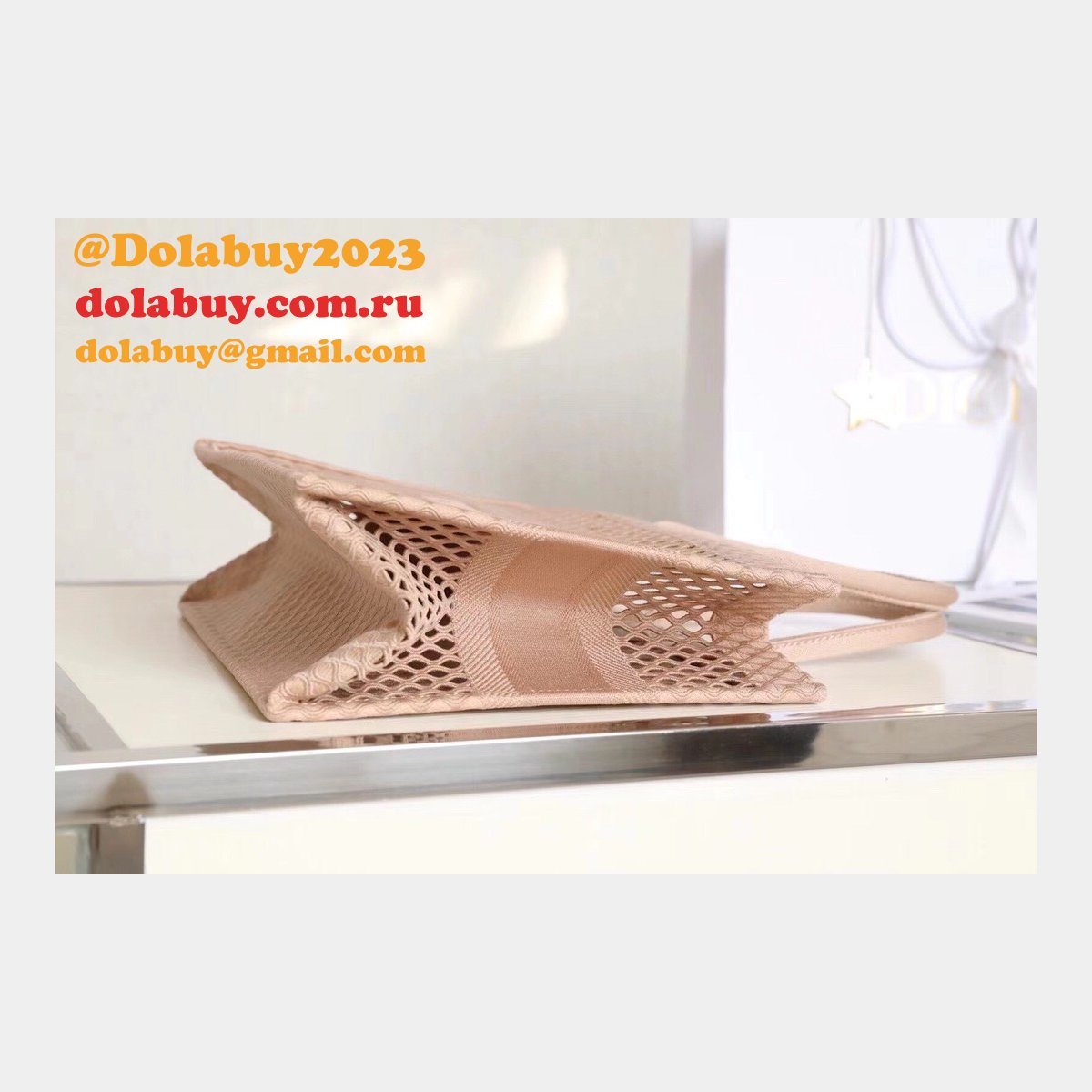 Buy Sell Designer Replica Dior CD Book Tote Pink/Black Bags