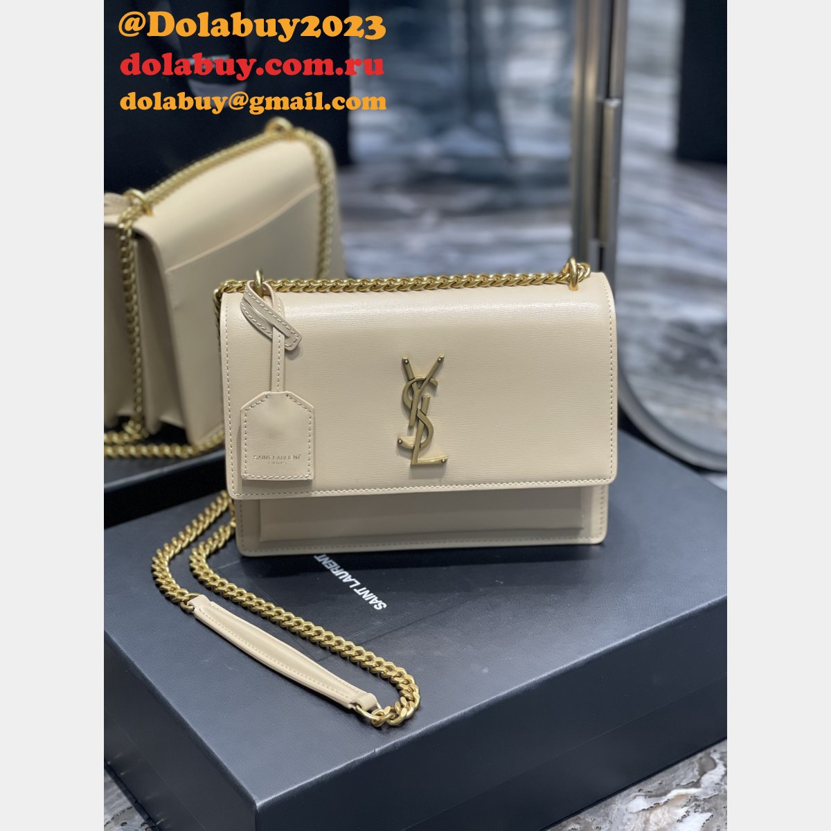 Shop Saint Laurent Sunset Mono Crossbody Bag 22CM 422906