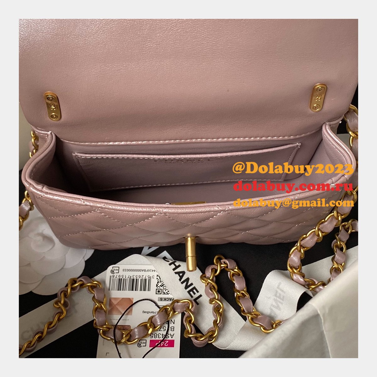 Luxury CC MINI AS4385 pearl chain BAG 2024