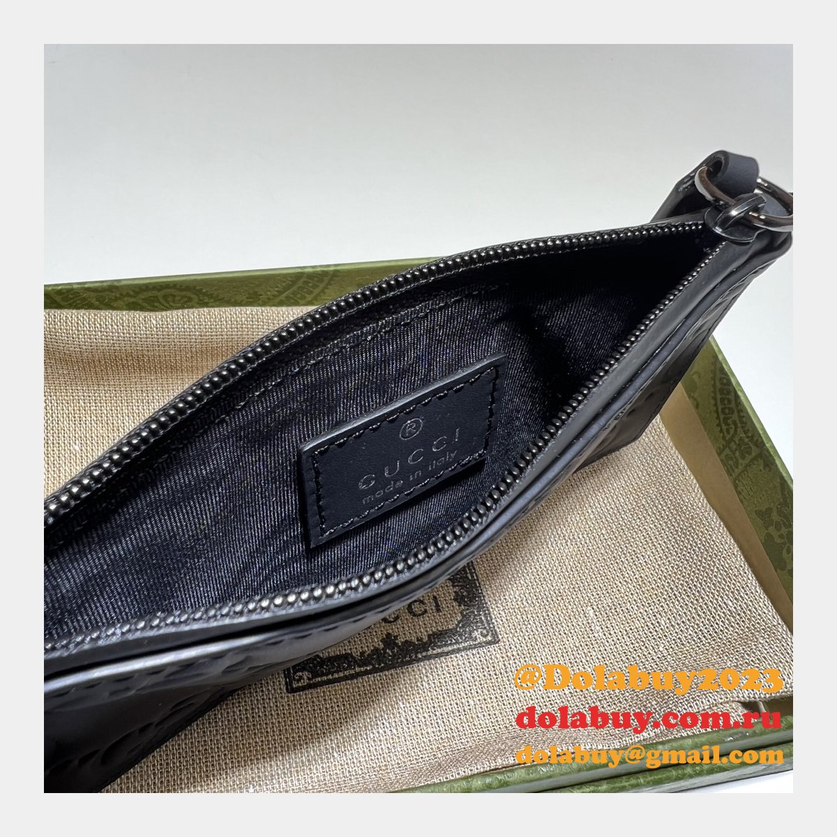 gg replcia G*u*i 771314/771315/780403 rubber-effect zip card case wallet