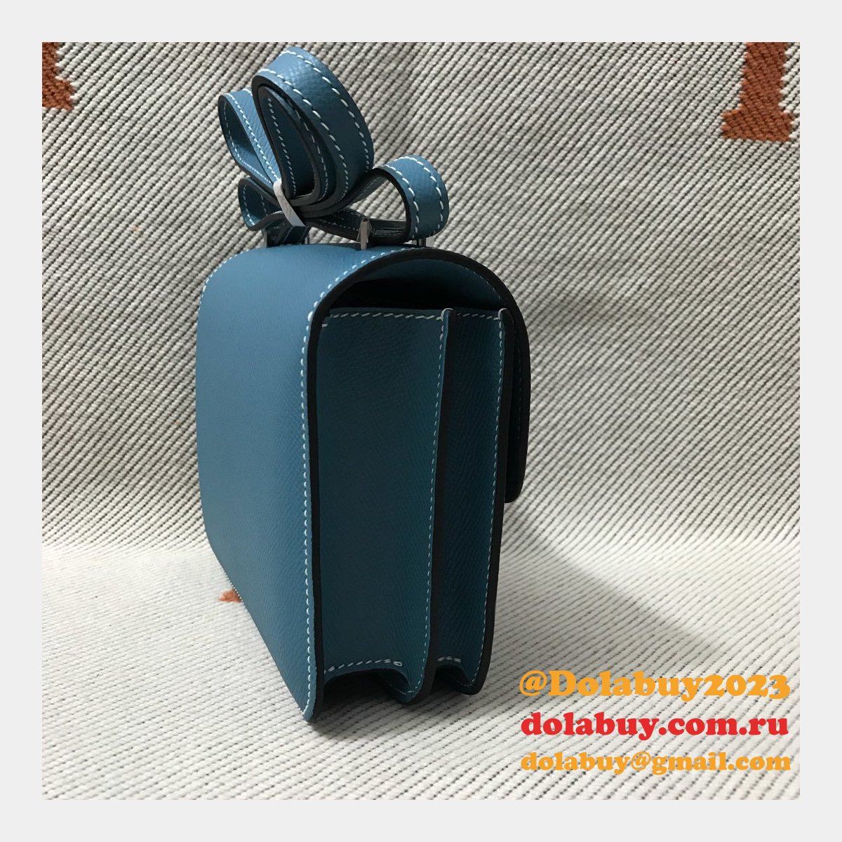 Hermes Constance Bag 18cm Epsom Leather Blue