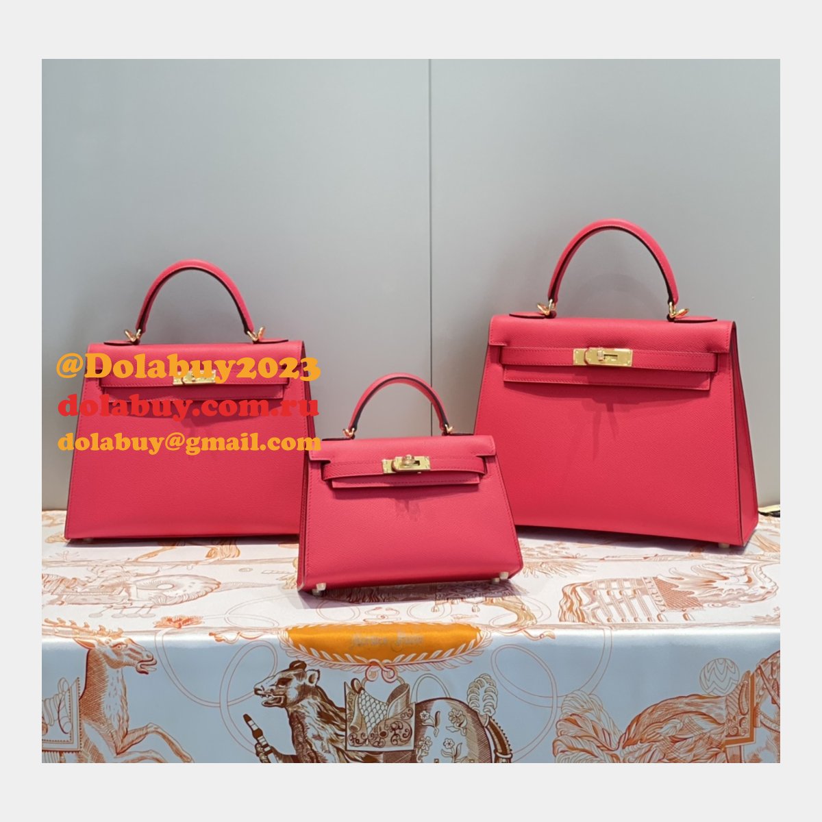 High Quality Replica Hermes Epsom Kelly 19/25/28CM Red Bag For Sale
