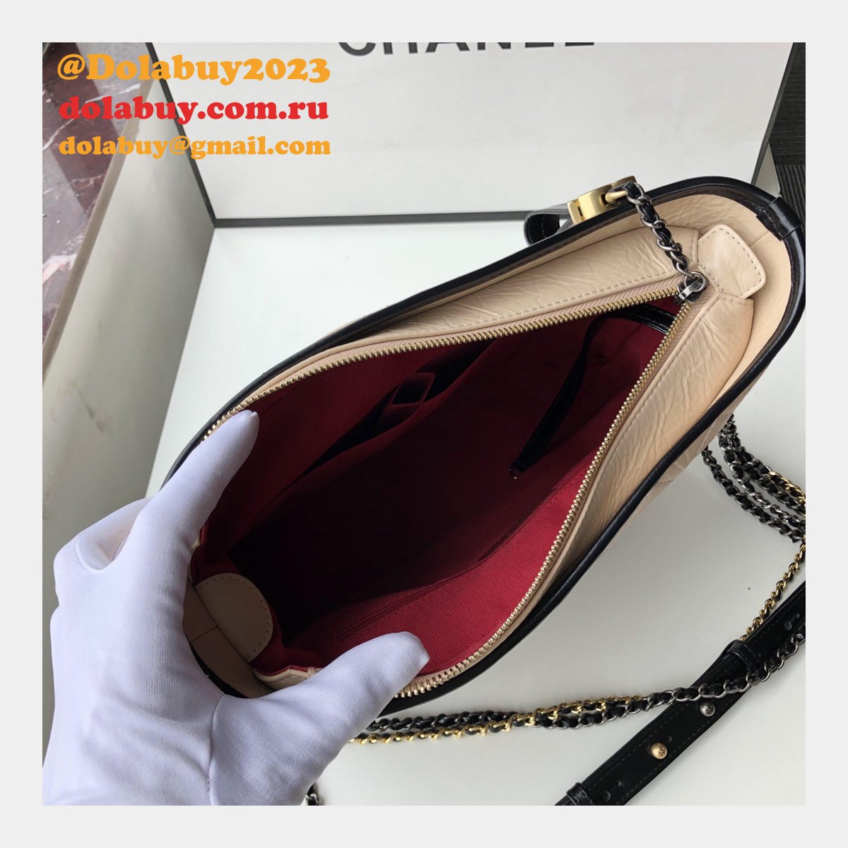 Best CC Gabrielle hobo bag 28cm Black Apricot
