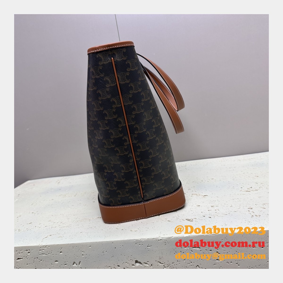 Designer 115072 Cabas Triomphe Canvas Tan Replica Bag