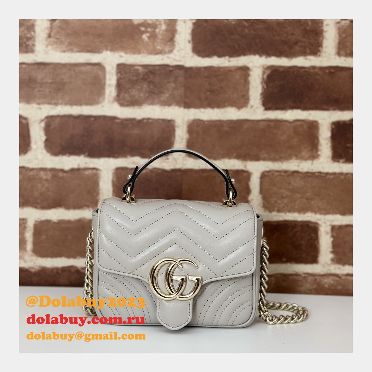 best gg marmont G*u*i 811238 top handle knockoff bag