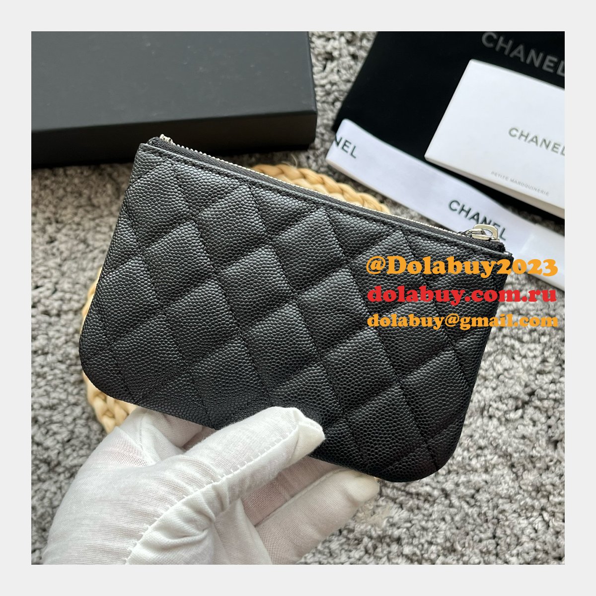 Pre-owned 1:1 Mirror AP3833 & AP3836 Pouches Cosmetic Leather Purse