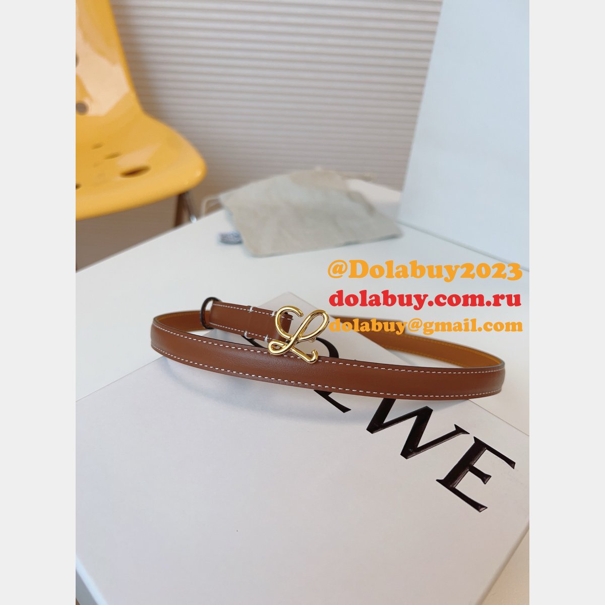 Wholesale Loewe Women Belt 1:1 Mirror Smooth 1.5cm Width
