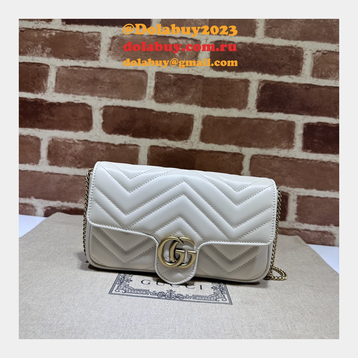 gg marmont G*u*i replica card case chain wallet 751526 bag