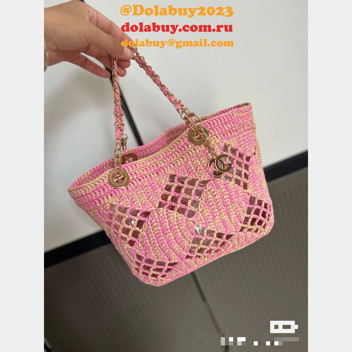 Where Can I Buy Replica Shopping Raffia Effect Braided AS4714 Bag