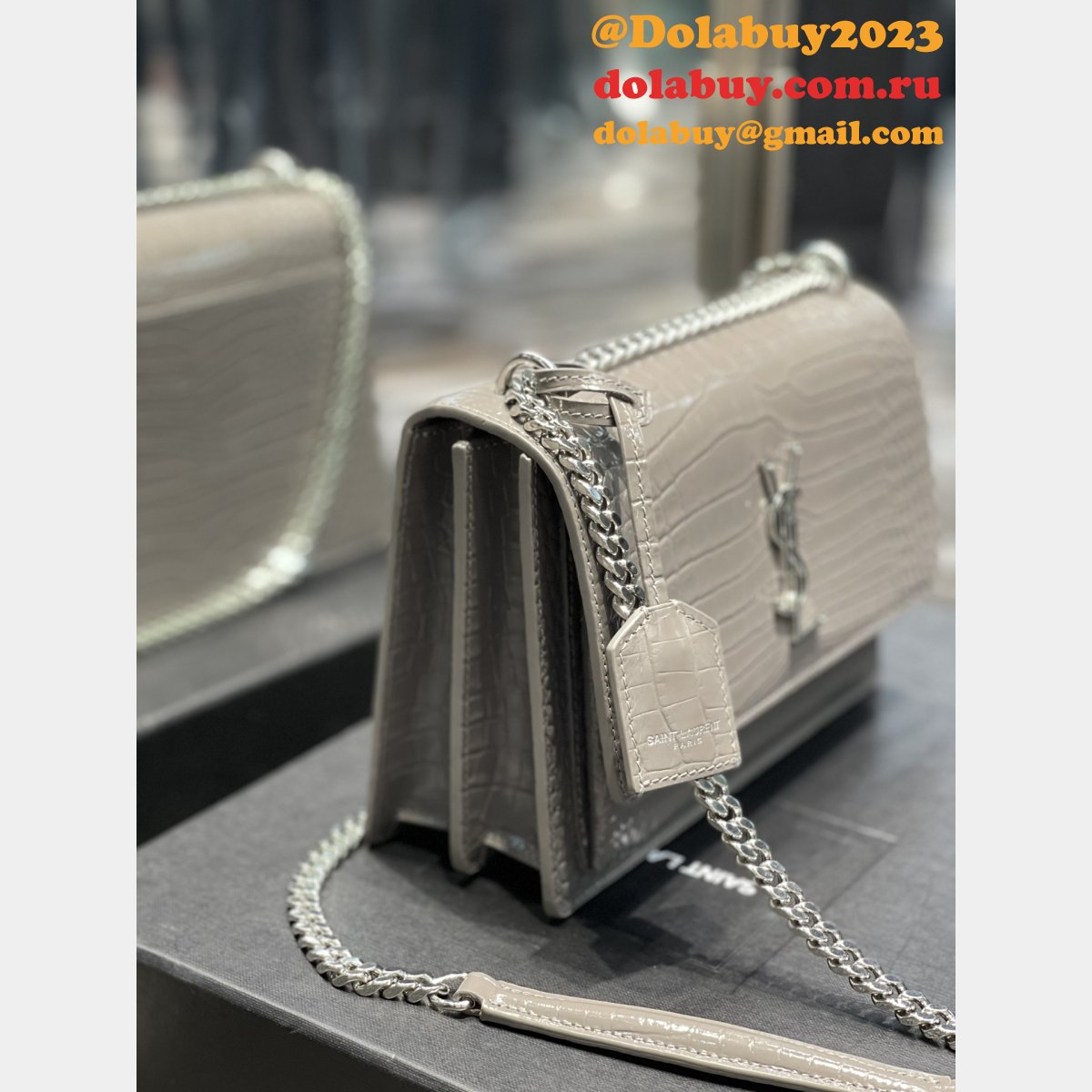 Designer YSL SUNSET BAG 22CM 422906 CROCO