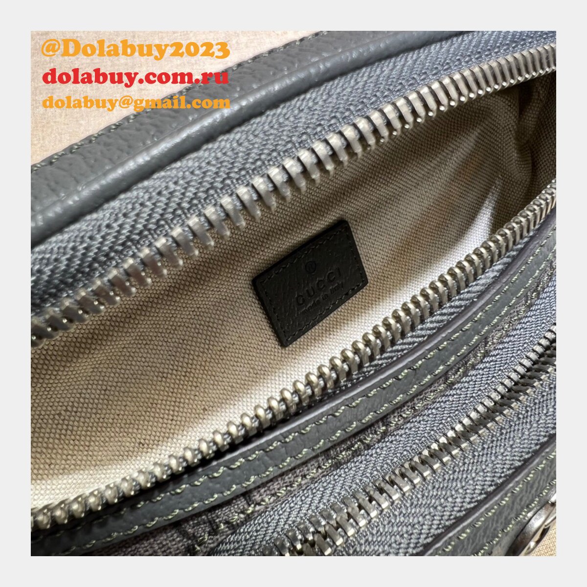 Gucci Replica Ophidia AAA+ Belt Supreme Grey 733868 Bag