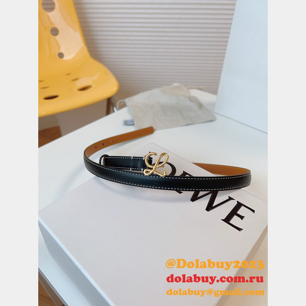 Wholesale Loewe Women Belt 1:1 Mirror Smooth 1.5cm Width