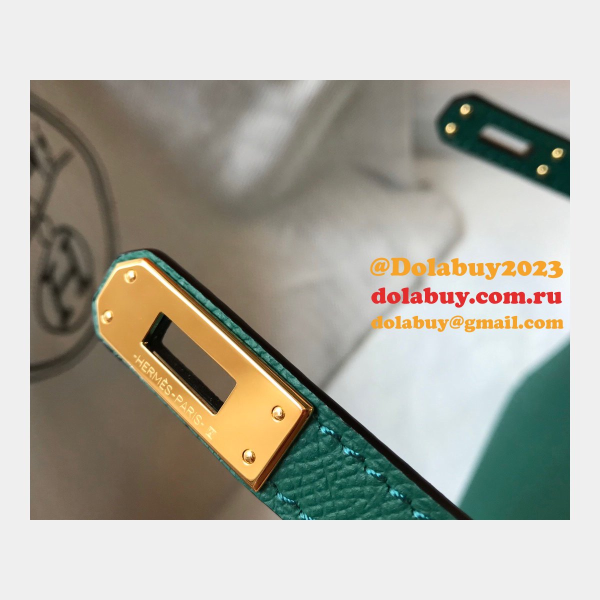 Hermes Mini Kelly Replica Army Green Handbag Epsom leather